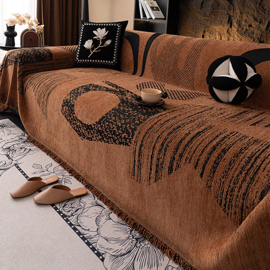 Chenille Moderner Luxus-Sofabezug mit Pflanzenmotiv