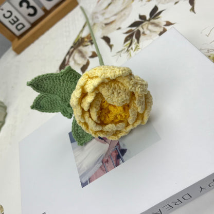 Handgehäkeltes Garn Home Decor Pfingstrose Blume