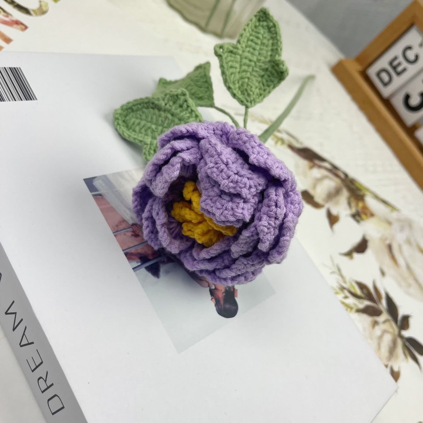 Handgehäkeltes Garn Home Decor Pfingstrose Blume