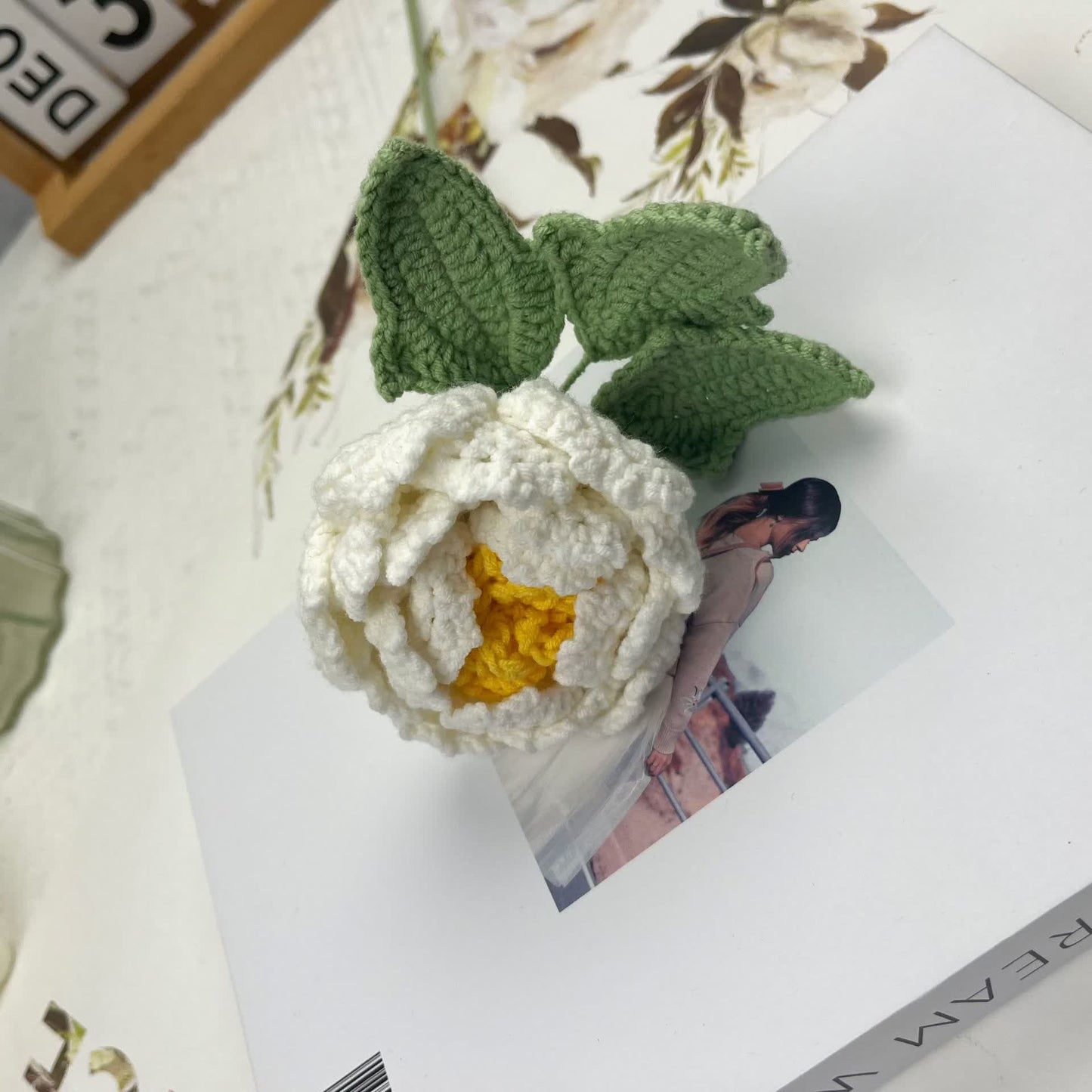 Handgehäkeltes Garn Home Decor Pfingstrose Blume