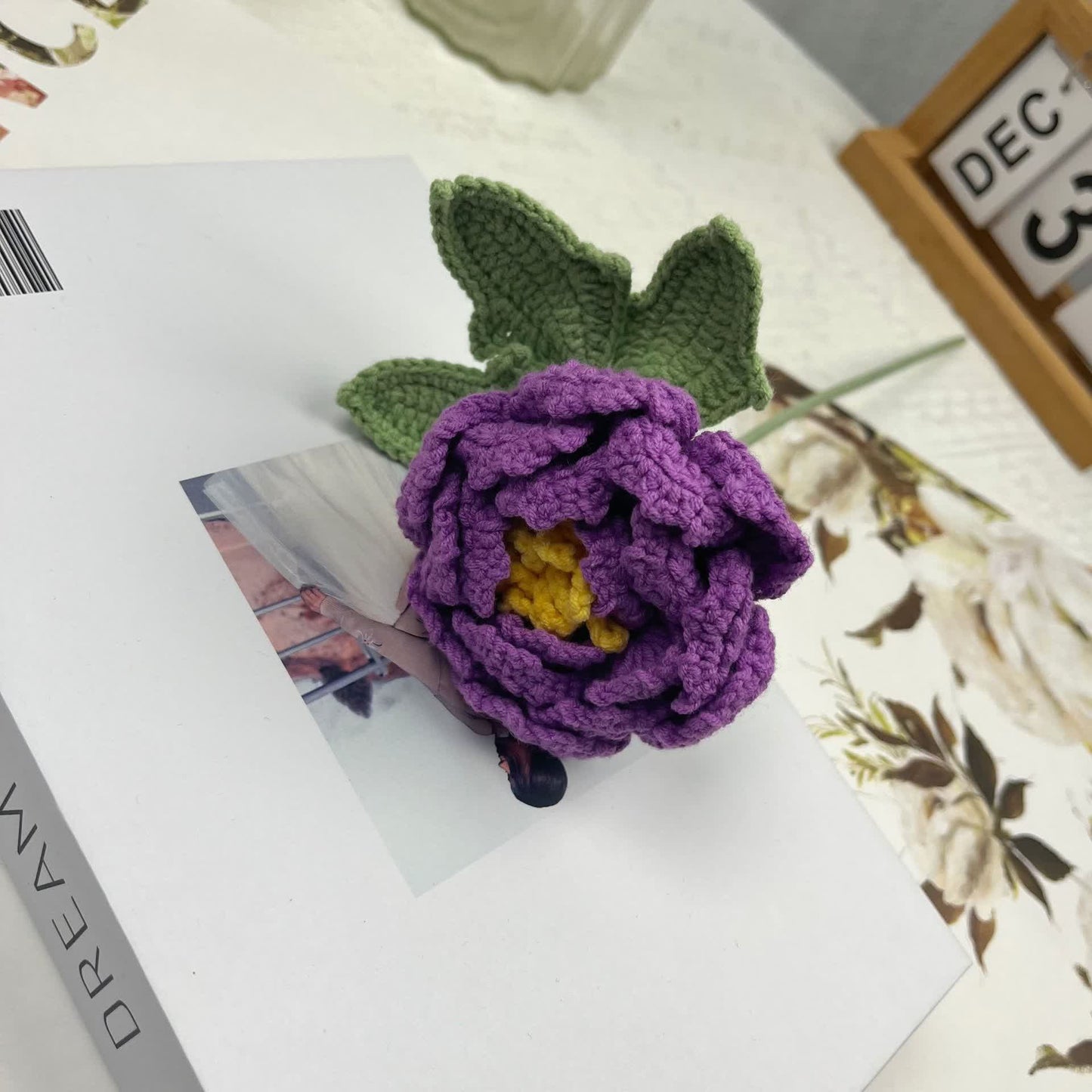 Handgehäkeltes Garn Home Decor Pfingstrose Blume