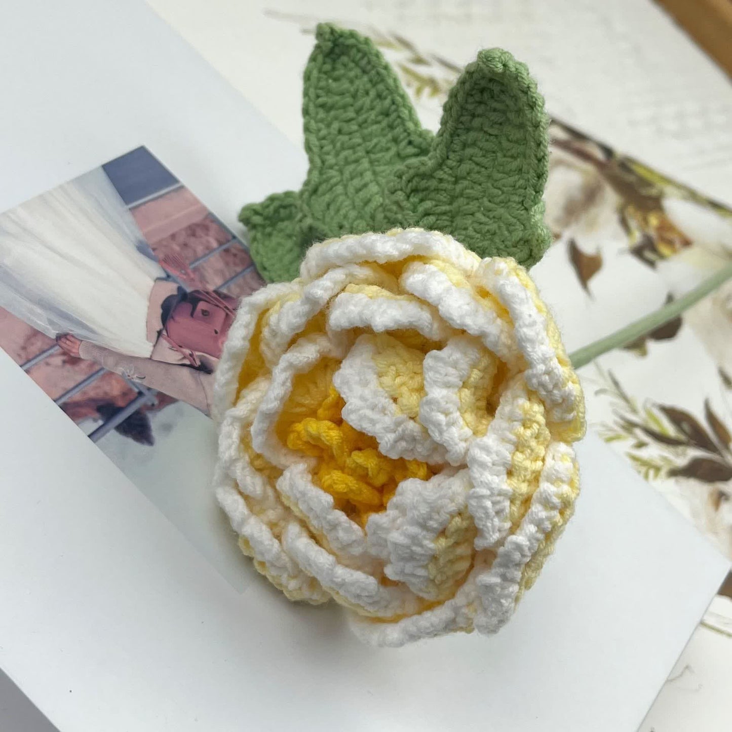 Handgehäkeltes Garn Home Decor Pfingstrose Blume