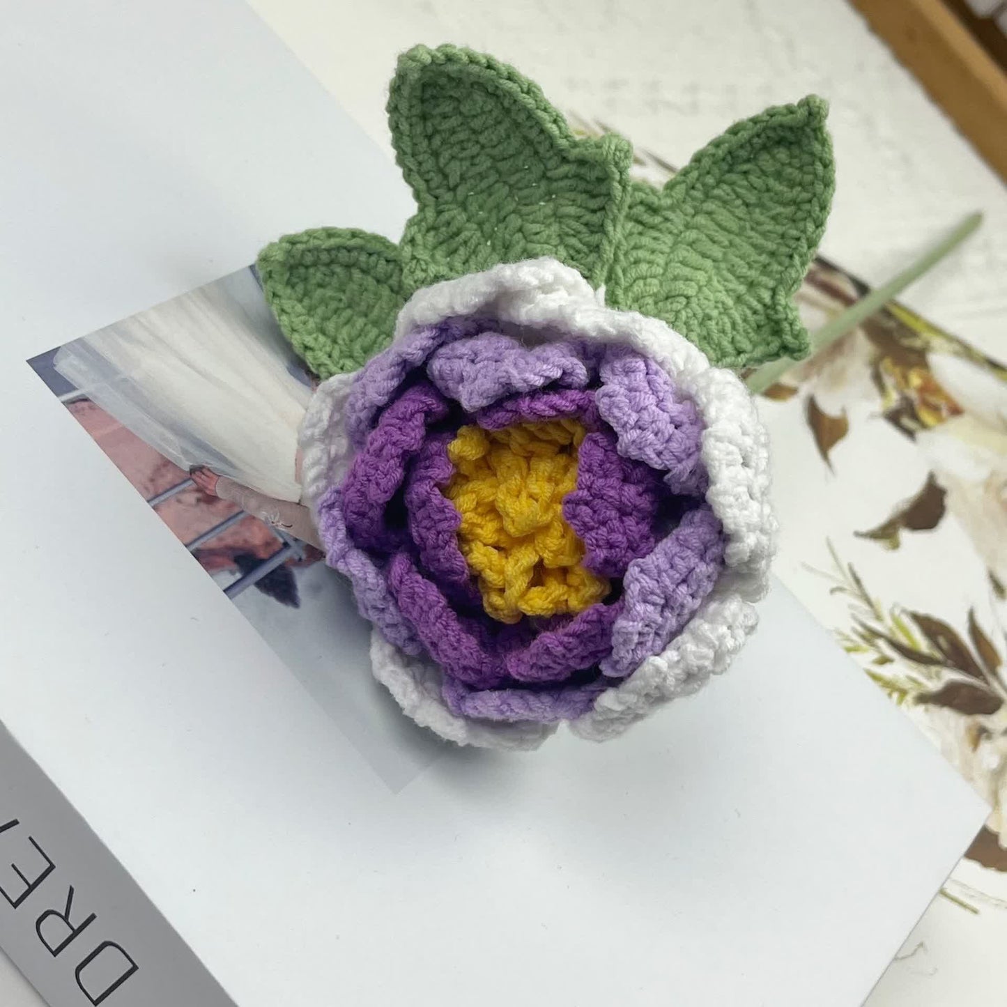 Handgehäkeltes Garn Home Decor Pfingstrose Blume
