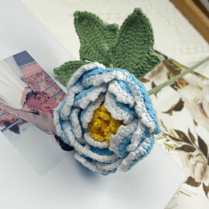 Handgehäkeltes Garn Home Decor Pfingstrose Blume