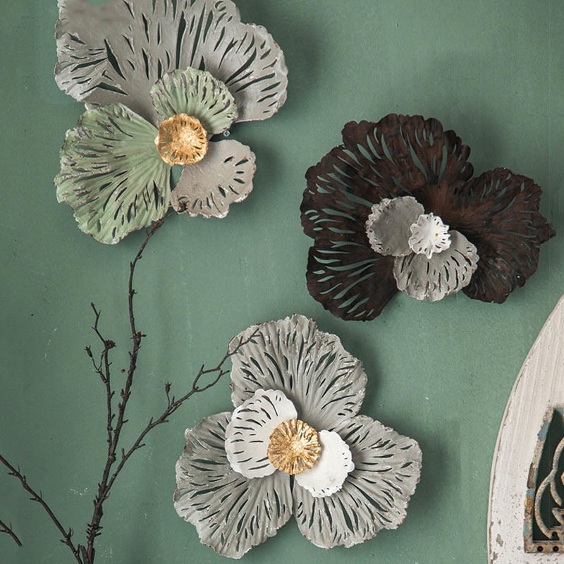 Vintage Eisen Sonnenblumen Wandbehang Dekor