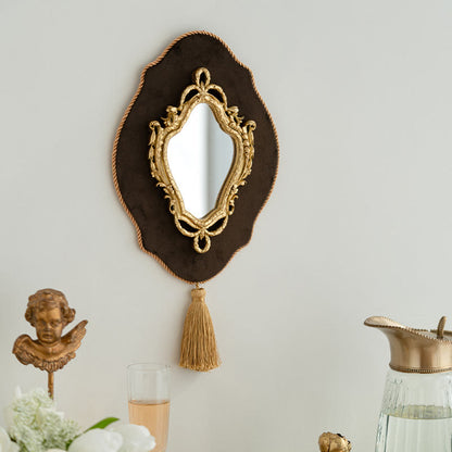 Französischer Vintage Wandspiegel mit verzierter Quaste