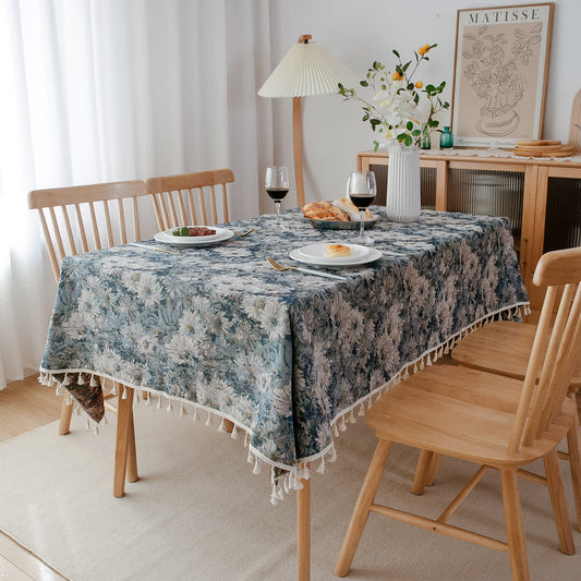 Weiche, dekorative Jacquard-Tischdecke mit Blumenmuster