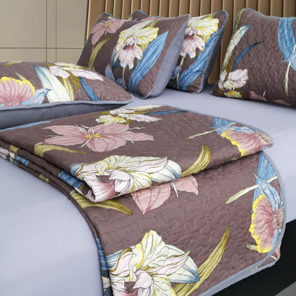 Gestepptes, atmungsaktives Bettwäscheset „Vintage Lily“ (3-teilig)