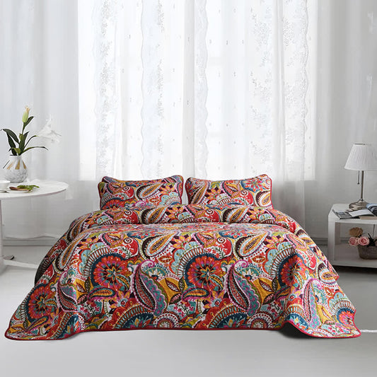 Elegantes Steppbettwäscheset im Bohemian-Stil (3-teilig)