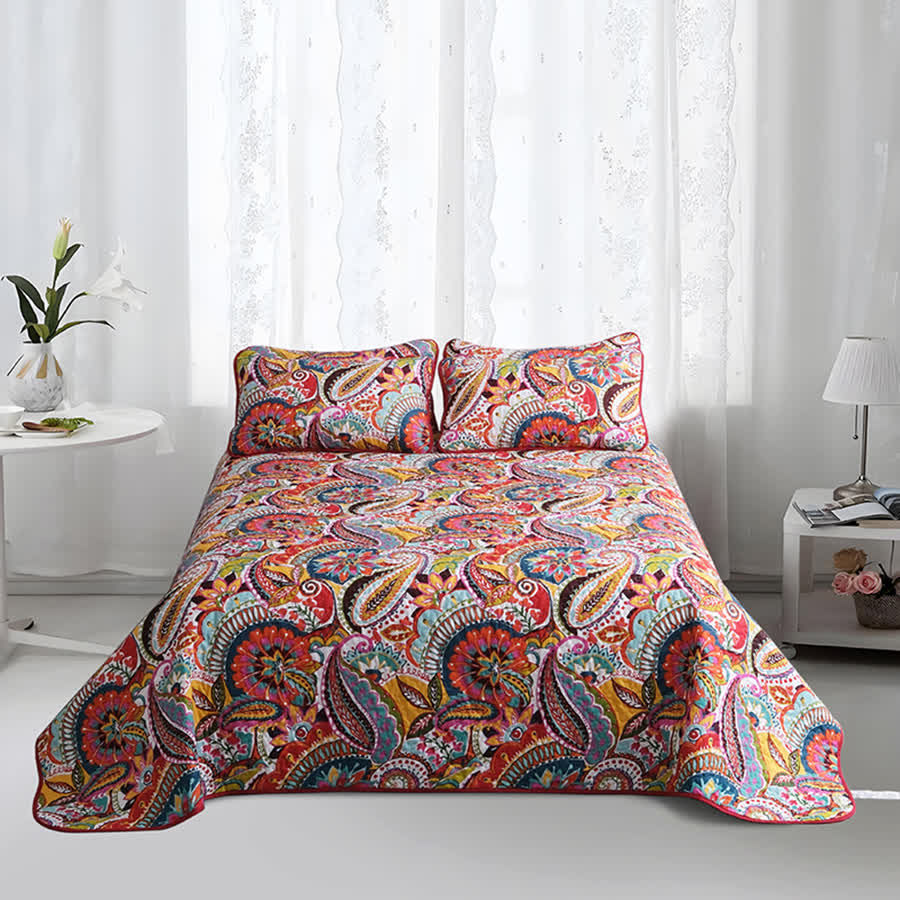 Elegantes Steppbettwäscheset im Bohemian-Stil (3-teilig)