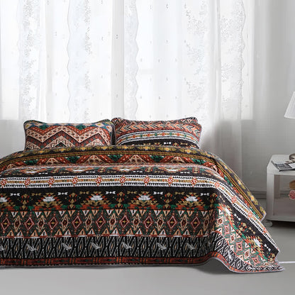 Gestepptes, atmungsaktives, weiches Bettwäscheset im Bohemian-Stil (3-teilig)
