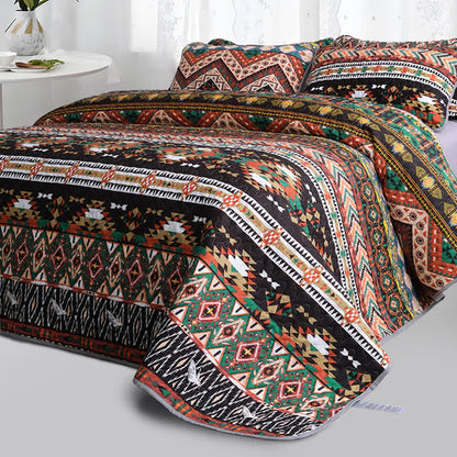 Gestepptes, atmungsaktives, weiches Bettwäscheset im Bohemian-Stil (3-teilig)