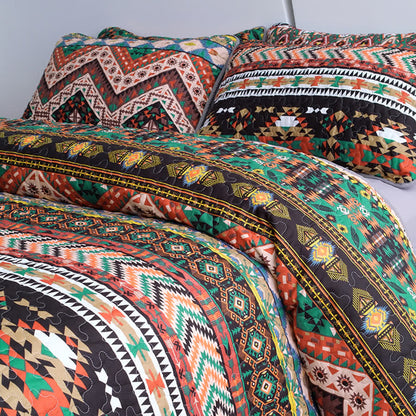 Gestepptes, atmungsaktives, weiches Bettwäscheset im Bohemian-Stil (3-teilig)