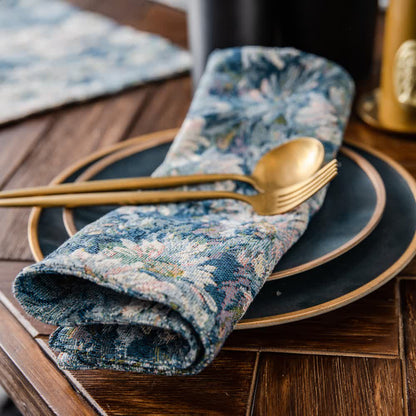 Hitzebeständiges Tischset-Set mit Jacquard-Blumenmuster (4-teilig)