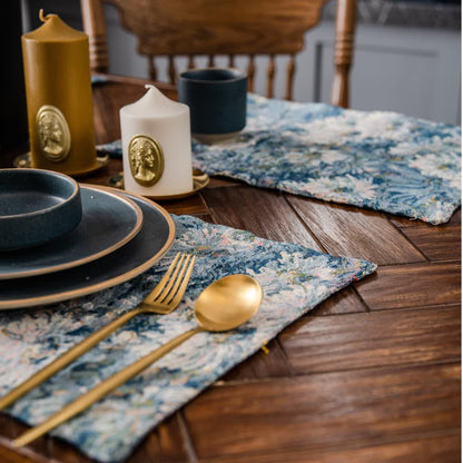 Hitzebeständiges Tischset-Set mit Jacquard-Blumenmuster (4-teilig)
