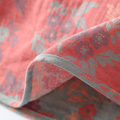 Garngefärbtes Jacquard-Pyjama-Set mit rundem Ausschnitt
