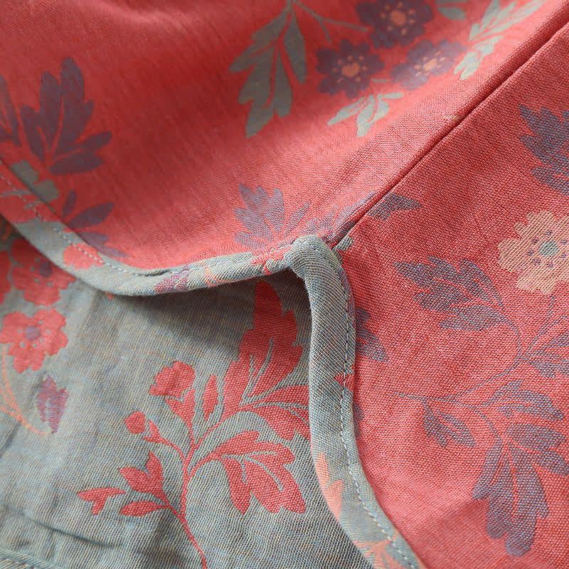 Garngefärbtes Jacquard-Pyjama-Set mit rundem Ausschnitt