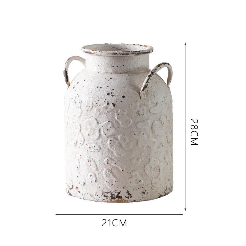 Dekoratives Ornament im Retro-Stil mit Blumenvase