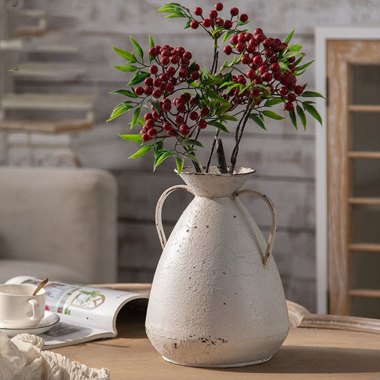 Dekoratives Ornament im Retro-Stil mit Blumenvase