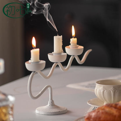 Retro Eisen Zweig Form Tisch Kerzenhalter Ornament