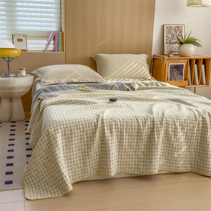 Atmungsaktive dreilagige Steppdecke aus Baumwollgaze - image 24