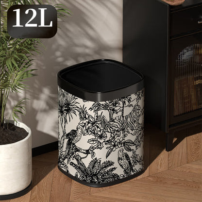 Doppelschichtiger quadratischer Retro-Mülleimer im Wald-Design