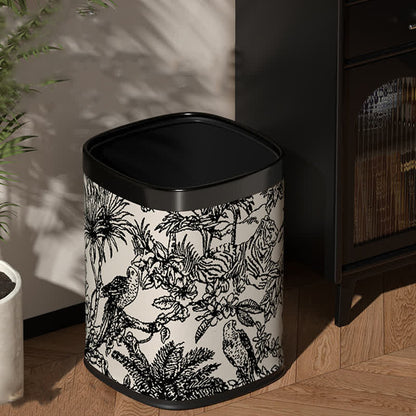 Doppelschichtiger quadratischer Retro-Mülleimer im Wald-Design