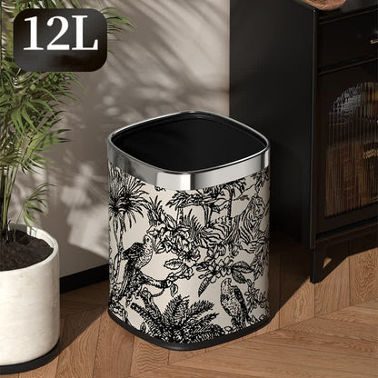 Doppelschichtiger quadratischer Retro-Mülleimer im Wald-Design