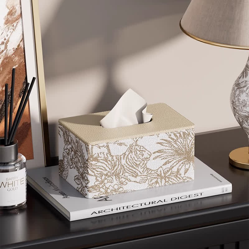Taschentuchbox-Abdeckung aus Leder im Vintage-Stil