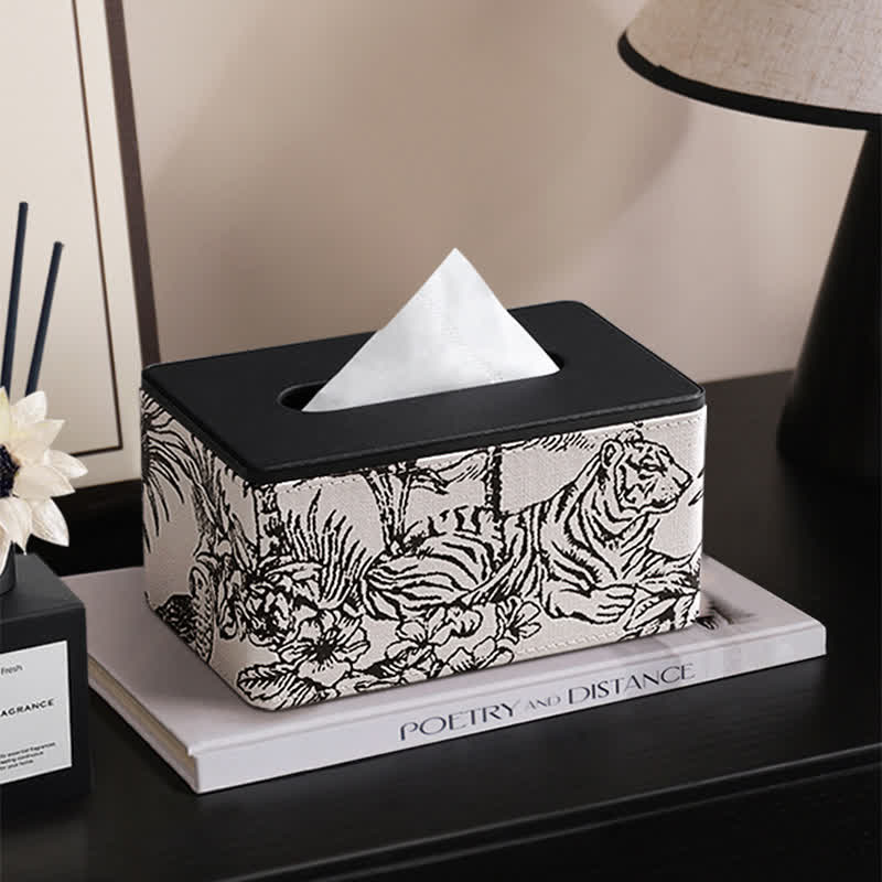 Taschentuchbox-Abdeckung aus Leder im Vintage-Stil