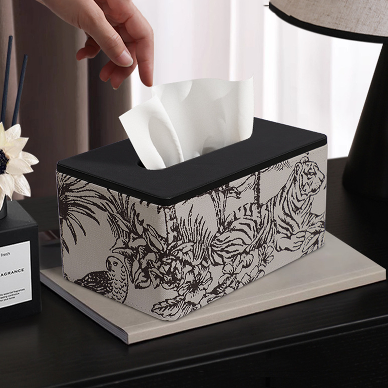 Taschentuchbox-Abdeckung aus Leder im Vintage-Stil