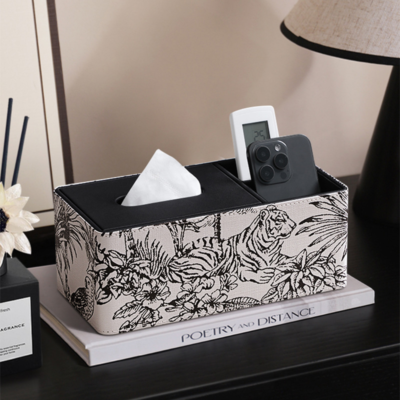 Taschentuchbox-Abdeckung aus Leder im Vintage-Stil