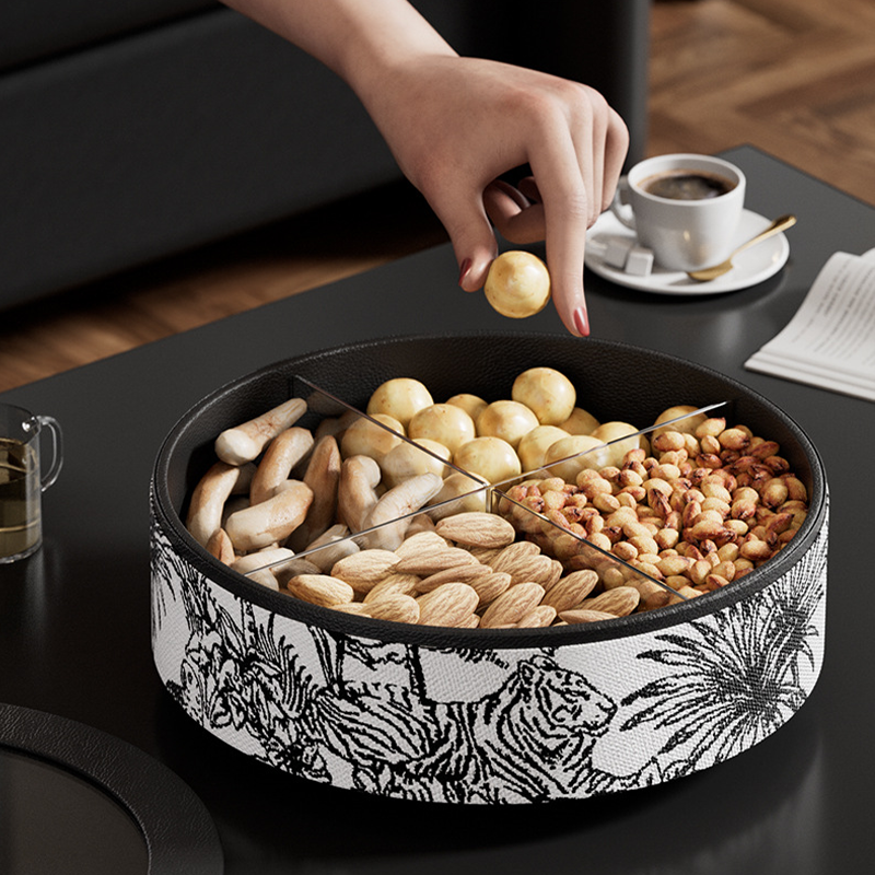 Drehbare Serviertabletts für Trockenfrüchte mit Deckel