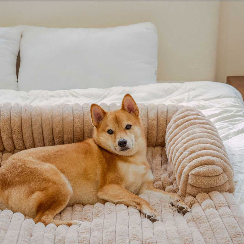 Flauschige Sofaschutzunterlage für Haustiere in Volltonfarbe