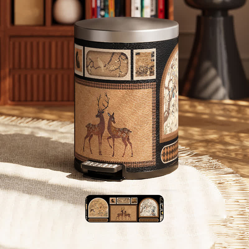 Luxuriöser Vintage-Mülleimer aus Leder