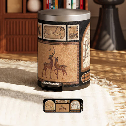 Luxuriöser Vintage-Mülleimer aus Leder