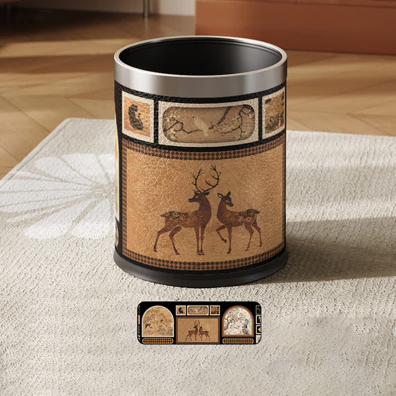 Luxuriöser Vintage-Mülleimer aus Leder