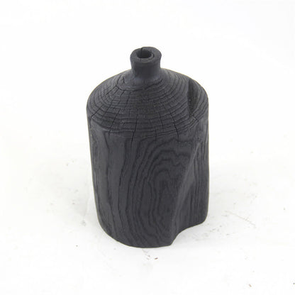 Hölzerne schwarze Vase Kunst dekorative Ornament