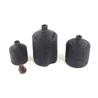 Hölzerne schwarze Vase Kunst dekorative Ornament