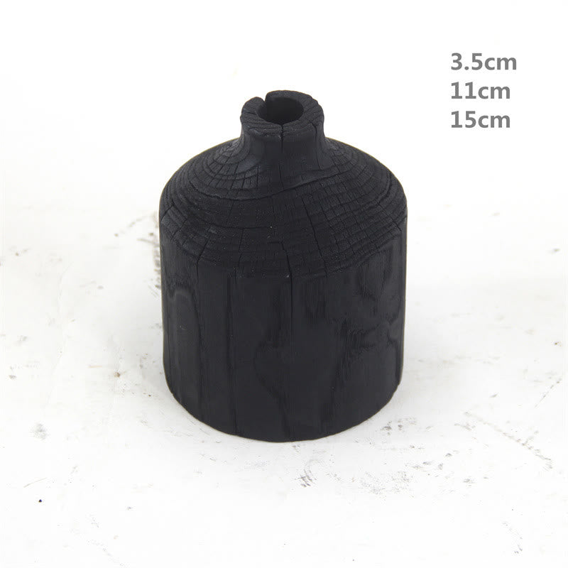 Hölzerne schwarze Vase Kunst dekorative Ornament