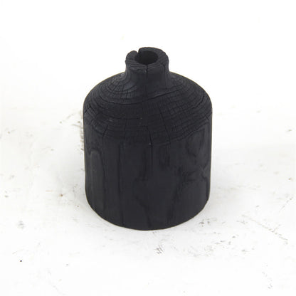 Hölzerne schwarze Vase Kunst dekorative Ornament