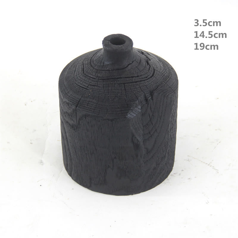Hölzerne schwarze Vase Kunst dekorative Ornament