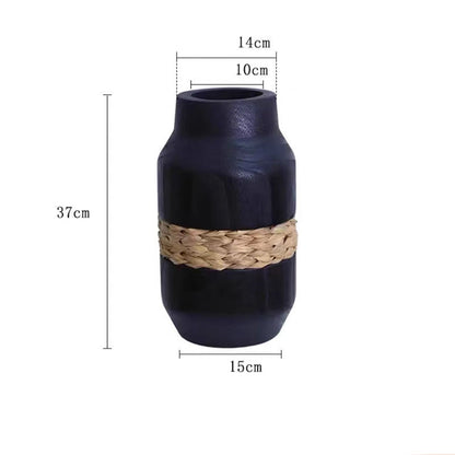 Handgewebte Holzvase, dekoratives Ornament
