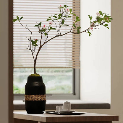 Handgewebte Holzvase, dekoratives Ornament