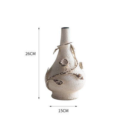 Vintage geschnitzte Eisenvase, dekoratives Ornament