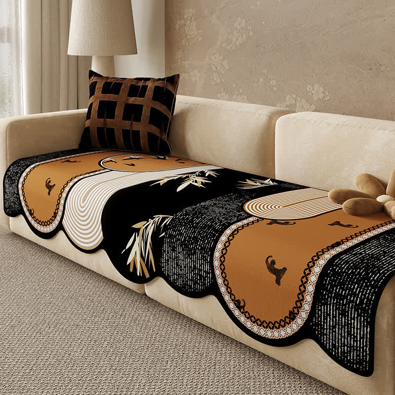 Rutschfester Sofabezug aus Chenille im Vintage-Stil