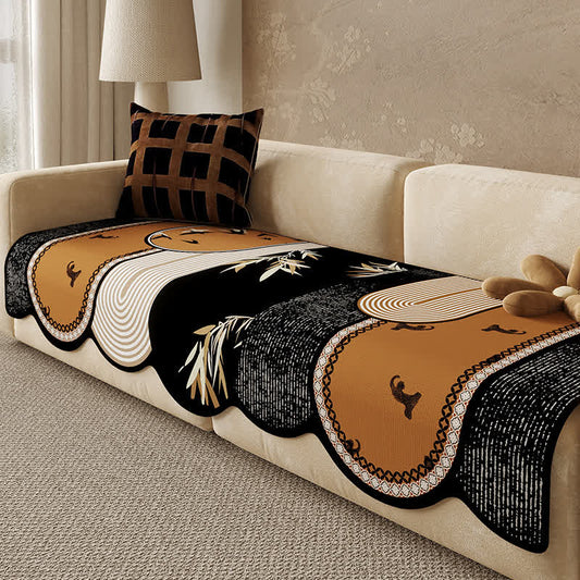 Rutschfester Sofabezug aus Chenille im Vintage-Stil