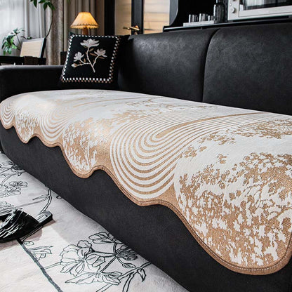 Rutschfester Sofabezug mit Retro-Wellenmuster