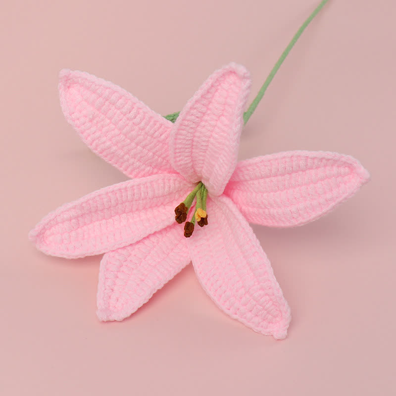 Handgemachtes gestricktes Häkel-Lilienzweig-Dekor