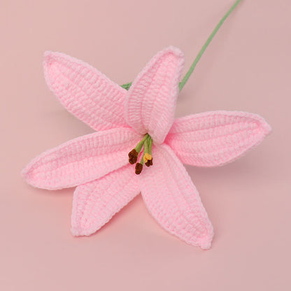 Handgemachtes gestricktes Häkel-Lilienzweig-Dekor